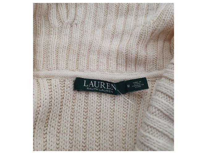 Ralph Lauren Strickweste Ecru Baumwolle Weiß - Ansicht 5