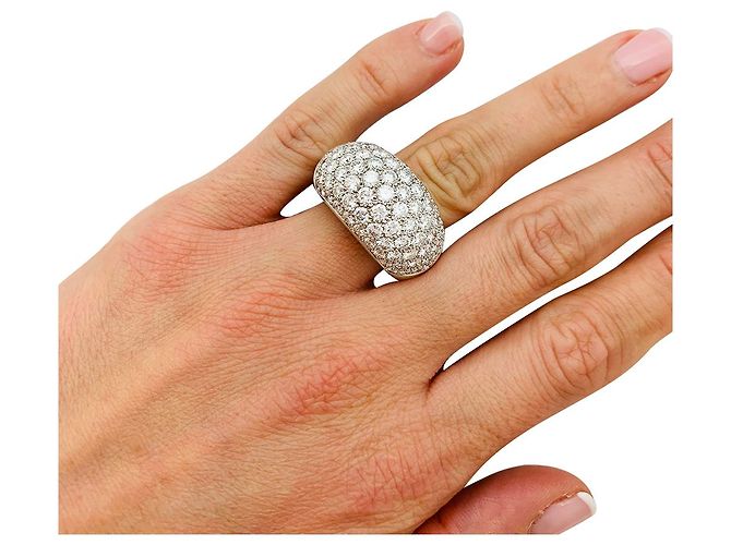 inconnue Pavé-Ring aus Weißgold, Diamanten. - Ansicht 7