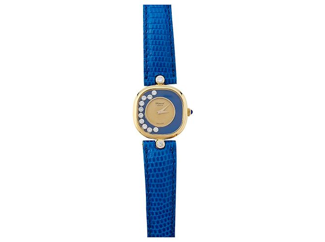 inconnue Chopard "Happy Diamonds" Uhr in Gelbgold, Lapislazuli, Diamanten, cuir. - Ansicht 4