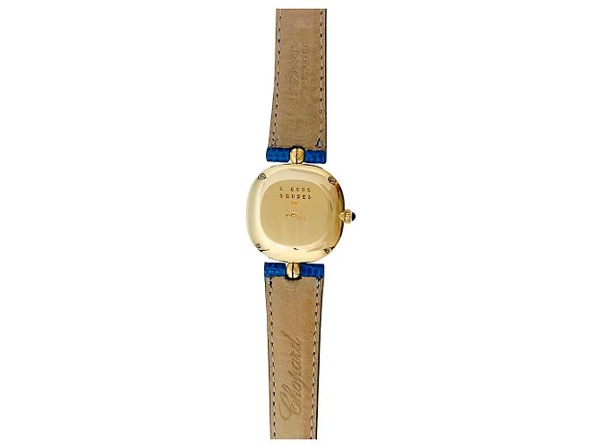inconnue Chopard "Happy Diamonds" Uhr in Gelbgold, Lapislazuli, Diamanten, cuir. - Ansicht 5