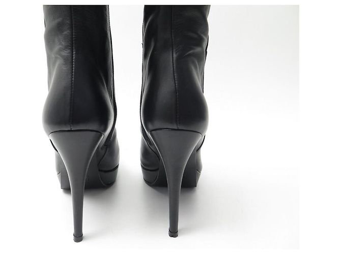 STUART WEITZMAN SCHUHE ABSATZSTIEFEL 39 SCHWARZE LEDERSTIEFEL - Ansicht 3