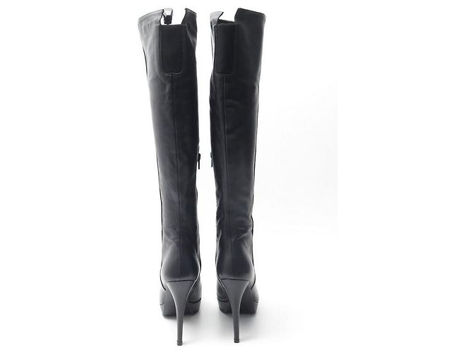 STUART WEITZMAN SCHUHE ABSATZSTIEFEL 39 SCHWARZE LEDERSTIEFEL - Ansicht 4