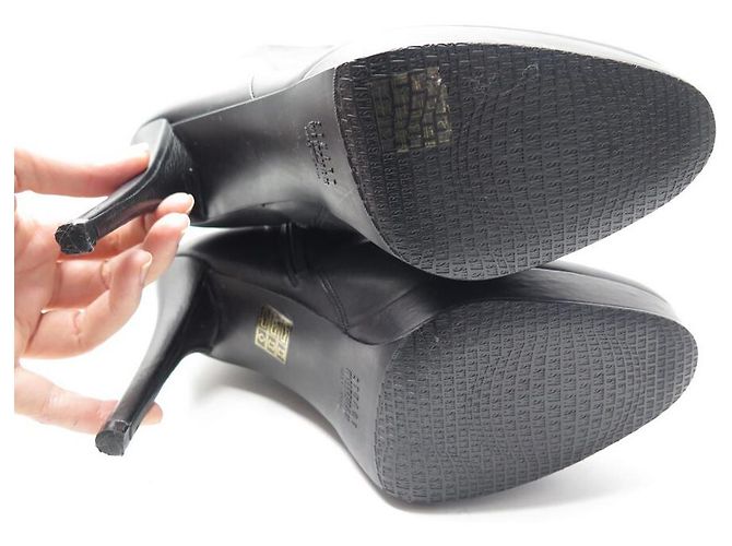 STUART WEITZMAN SCHUHE ABSATZSTIEFEL 39 SCHWARZE LEDERSTIEFEL - Ansicht 5