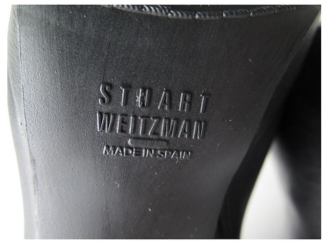 STUART WEITZMAN SCHUHE ABSATZSTIEFEL 39 SCHWARZE LEDERSTIEFEL - Ansicht 6