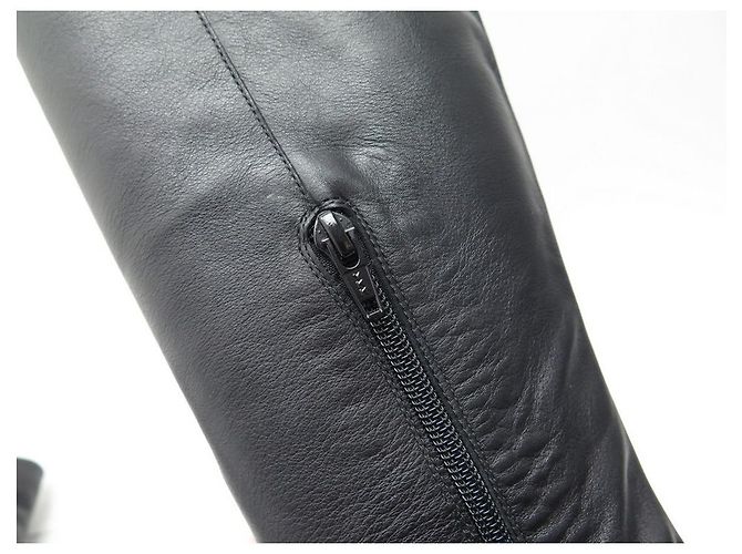 STUART WEITZMAN SCHUHE ABSATZSTIEFEL 39 SCHWARZE LEDERSTIEFEL - Ansicht 8