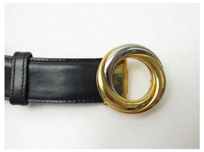 CARTIER T-GURT88 TRINITY-SCHNALLE 3 ORS LEDER REVERSIBEL IN SCHWARZEM LEDERGÜRTEL - Ansicht 7