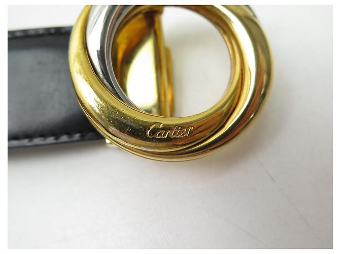 CARTIER T-GURT88 TRINITY-SCHNALLE 3 ORS LEDER REVERSIBEL IN SCHWARZEM LEDERGÜRTEL - Ansicht 8