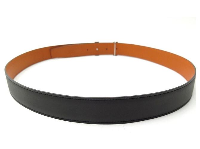 Hermès HERMES SCHNALLE H QUIZZ WENDEGÜRTEL 32MM T95 SCHWARZER UND ORANGER LEDERGÜRTEL - Ansicht 5