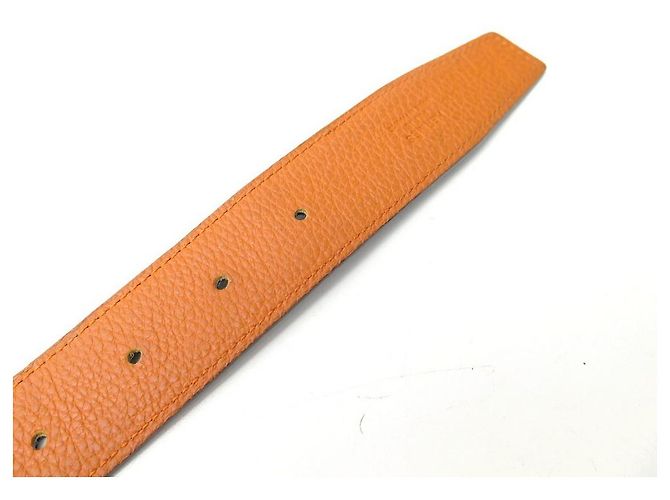 Hermès HERMES SCHNALLE H QUIZZ WENDEGÜRTEL 32MM T95 SCHWARZER UND ORANGER LEDERGÜRTEL - Ansicht 8