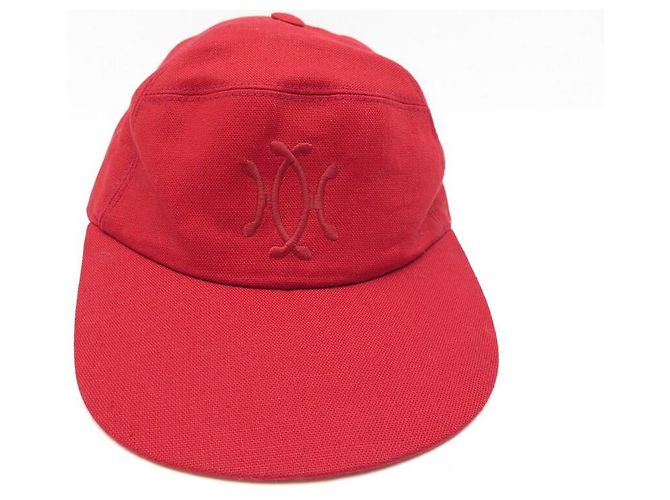 Hermès NEUE MOTSCH CAP FÜR HERMES MANHATTAN 001549N Größe 55 ROTE LEINENMÜTZE - Ansicht 2