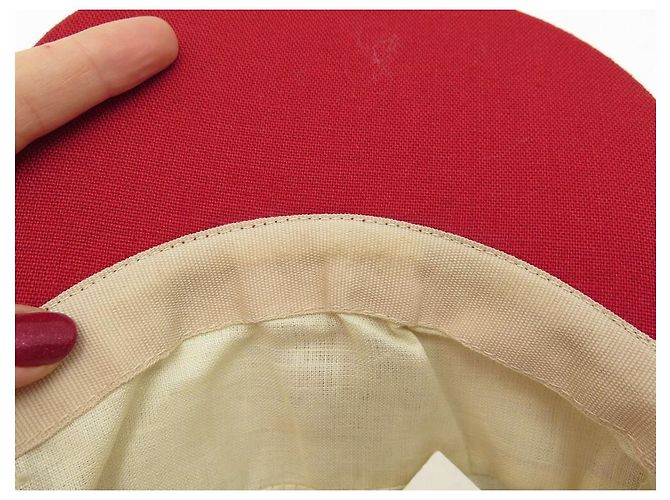 Hermès NEUE MOTSCH CAP FÜR HERMES MANHATTAN 001549N Größe 55 ROTE LEINENMÜTZE - Ansicht 4