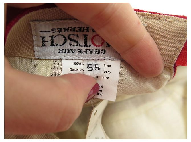 Hermès NEUE MOTSCH CAP FÜR HERMES MANHATTAN 001549N Größe 55 ROTE LEINENMÜTZE - Ansicht 6