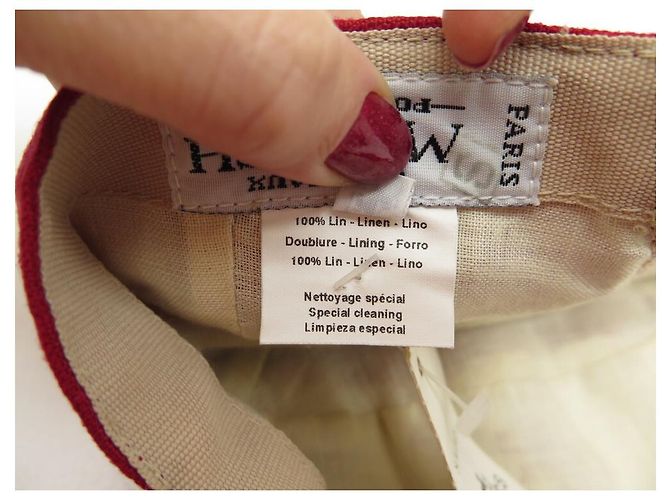 Hermès NEUE MOTSCH CAP FÜR HERMES MANHATTAN 001549N Größe 55 ROTE LEINENMÜTZE - Ansicht 7