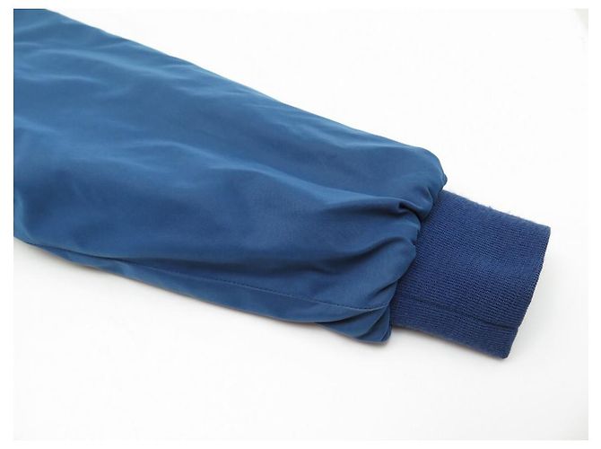 Hermès VINTAGE HERMES SCHACHBOMBERJACKE 2 PIERRE PERON 54 L BLAUE JACKE - Ansicht 12
