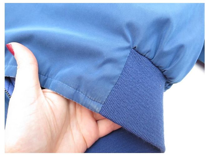 Hermès VINTAGE HERMES SCHACHBOMBERJACKE 2 PIERRE PERON 54 L BLAUE JACKE - Ansicht 13