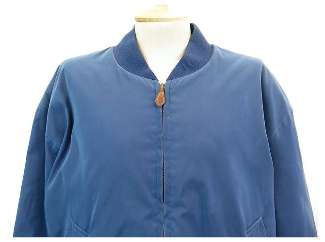 Hermès VINTAGE HERMES SCHACHBOMBERJACKE 2 PIERRE PERON 54 L BLAUE JACKE - Ansicht 2
