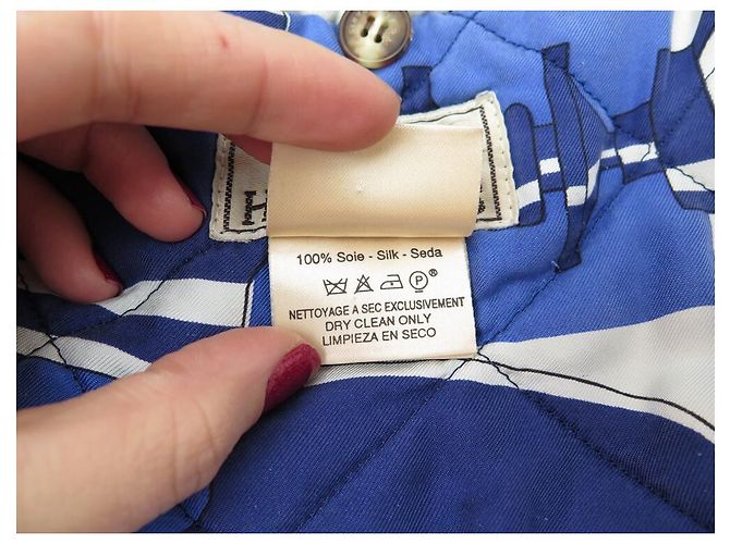 Hermès VINTAGE HERMES SCHACHBOMBERJACKE 2 PIERRE PERON 54 L BLAUE JACKE - Ansicht 4
