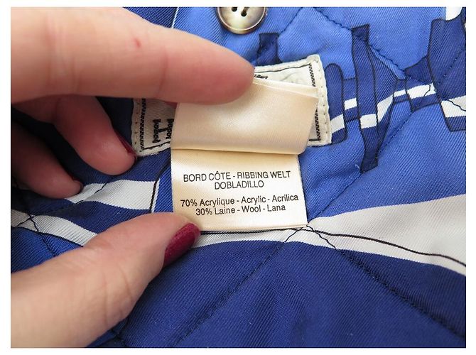 Hermès VINTAGE HERMES SCHACHBOMBERJACKE 2 PIERRE PERON 54 L BLAUE JACKE - Ansicht 5