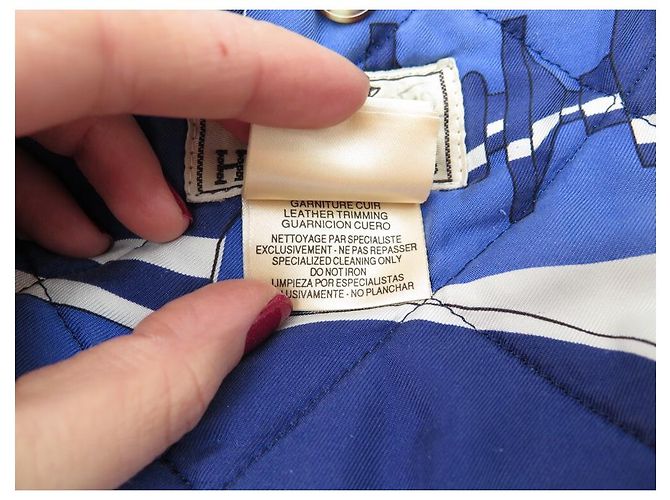 Hermès VINTAGE HERMES SCHACHBOMBERJACKE 2 PIERRE PERON 54 L BLAUE JACKE - Ansicht 6