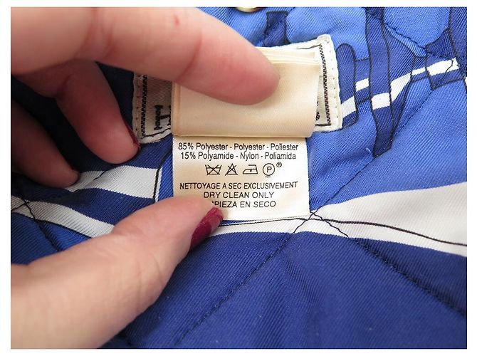 Hermès VINTAGE HERMES SCHACHBOMBERJACKE 2 PIERRE PERON 54 L BLAUE JACKE - Ansicht 7