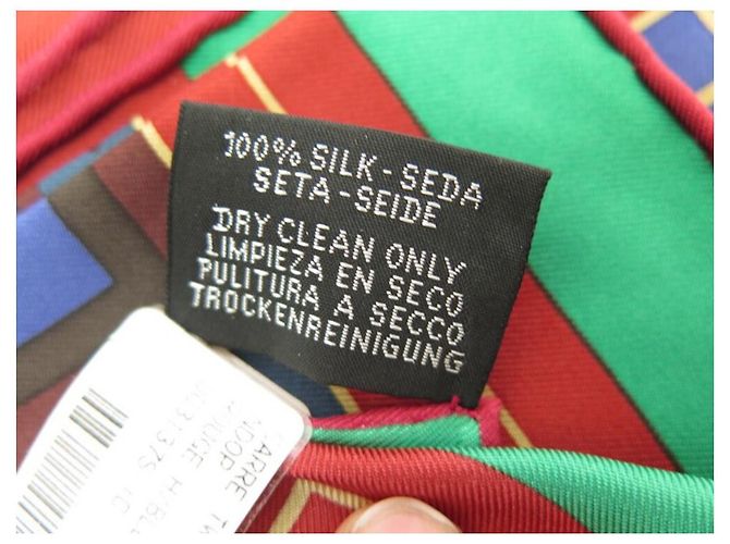 Hermès NUOVO SCIARPA HERMES NDOP IN SETA QUADRATO ANAMORFO ROSSO 90 SCIARPA DI SETA ROSSA - vista 10