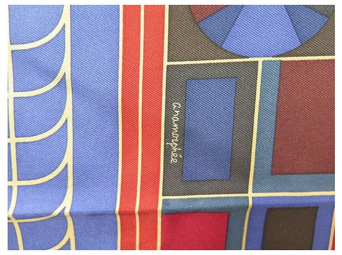 Hermès NUOVO SCIARPA HERMES NDOP IN SETA QUADRATO ANAMORFO ROSSO 90 SCIARPA DI SETA ROSSA - vista 5