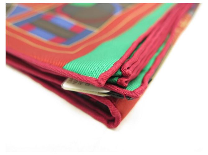 Hermès NUOVO SCIARPA HERMES NDOP IN SETA QUADRATO ANAMORFO ROSSO 90 SCIARPA DI SETA ROSSA - vista 8