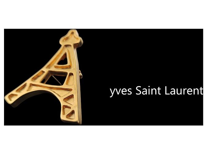 Broche Torre Eiffel Yves Saint Laurent Dorada Dorado - vista 3