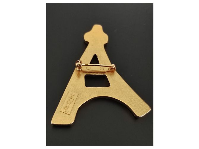 Broche Torre Eiffel Yves Saint Laurent Dorada Dorado - vista 4