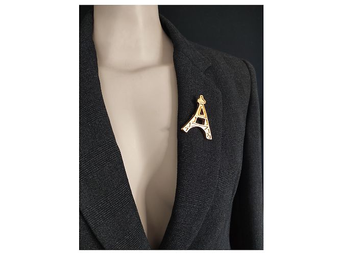 Broche Torre Eiffel Yves Saint Laurent Dorada Dorado - vista 5