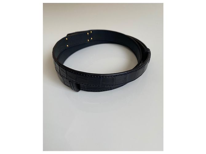 Hermès Kelly Gürtel aus schwarzem Alligatorleder - Ansicht 8