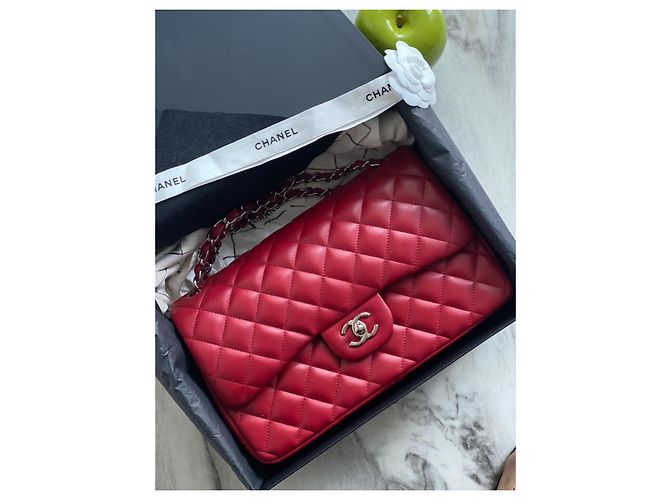 Timeless Borsa jumbo Chanel Rosso - vista 2