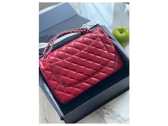 Timeless Borsa jumbo Chanel Rosso - vista 3