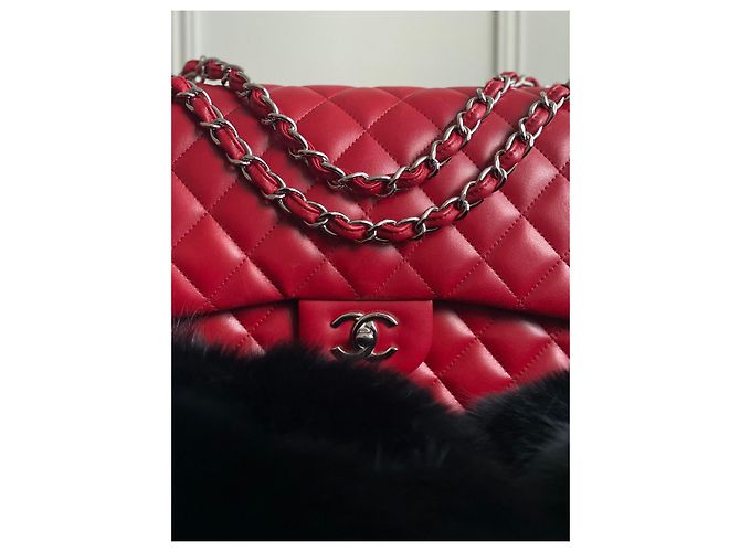 Timeless Borsa jumbo Chanel Rosso - vista 4