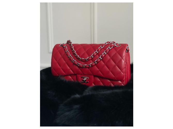Timeless Borsa jumbo Chanel Rosso - vista 6