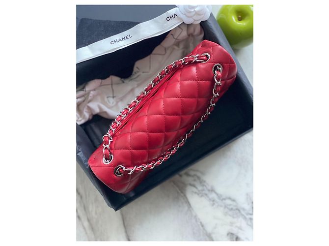 Timeless Borsa jumbo Chanel Rosso - vista 7