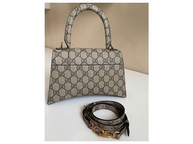 Gucci x Balenciaga Borsa per progetti hacker a clessidra Beige - vista 12