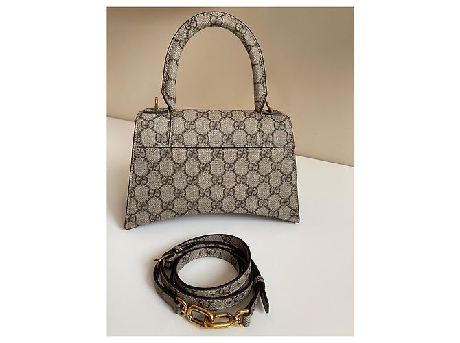 Gucci x Balenciaga Borsa per progetti hacker a clessidra Beige - vista 2