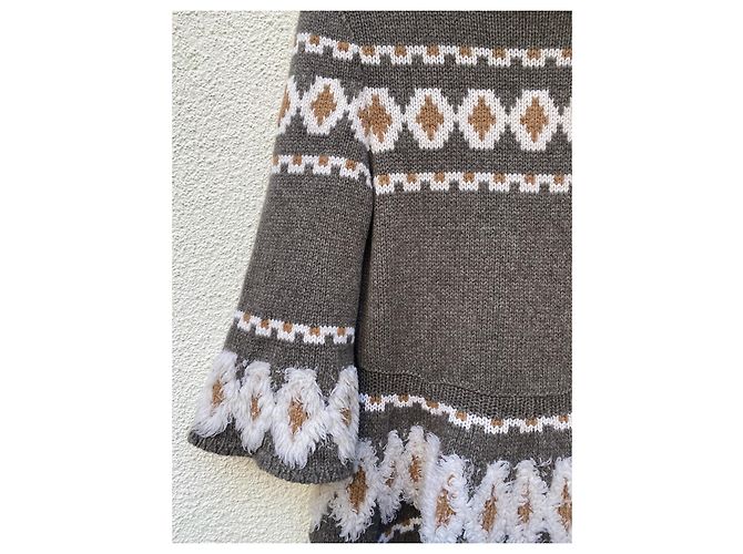 Chanel Fair-Isle-Pulloverkleid Grau - Ansicht 10