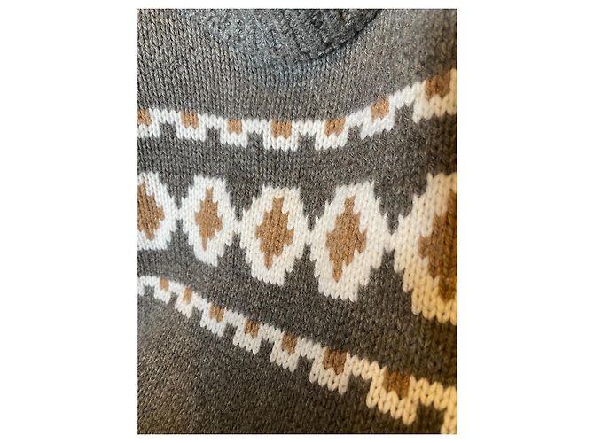 Chanel Fair-Isle-Pulloverkleid Grau - Ansicht 4