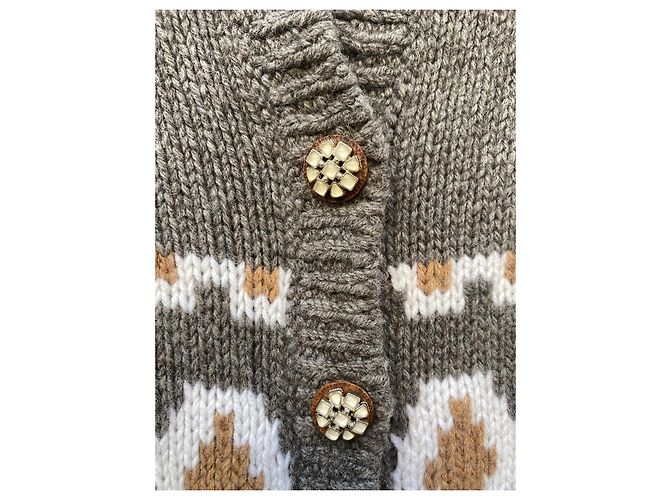 Chanel Fair-Isle-Pulloverkleid Grau - Ansicht 8