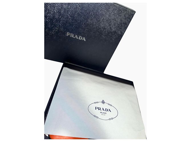 Pochette Prada Tessuto & Saffiano Nera e Arancione Nero - vista 11
