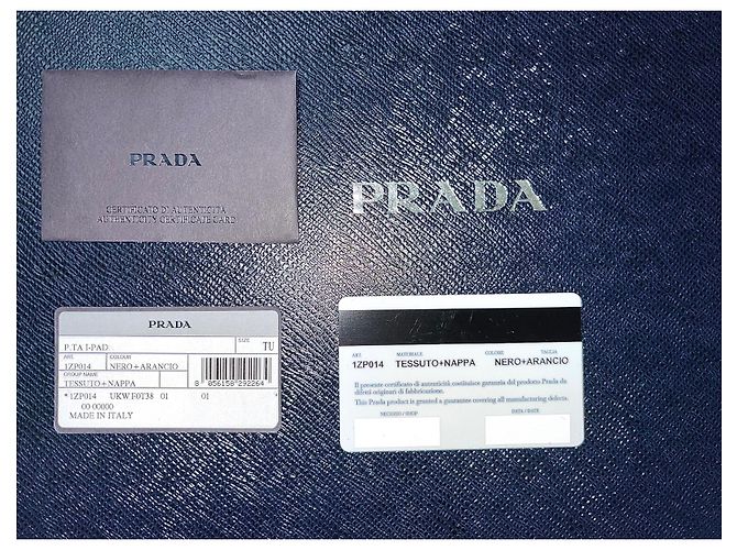 Pochette Prada Tessuto & Saffiano Nera e Arancione Nero - vista 14