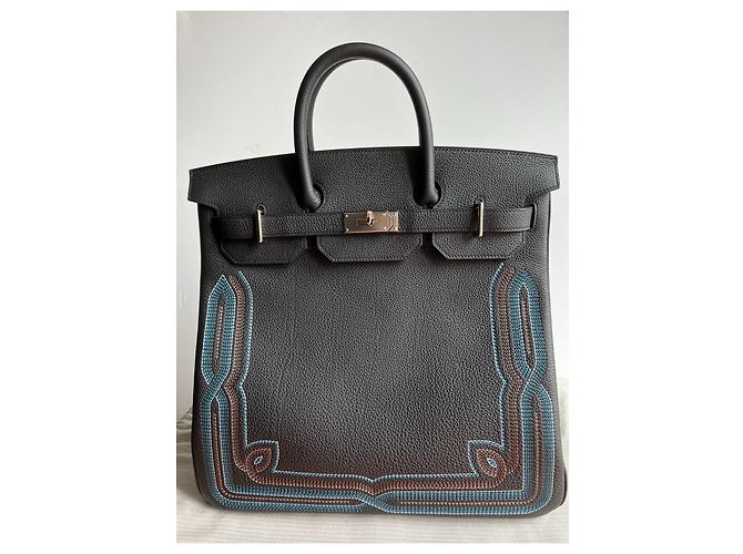 Sac à dépêches Hermès Hermes Haut a Courroies 40 Nero - vista 18
