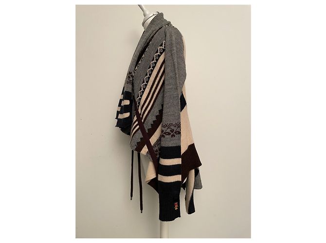 High Strickjacke aus Wolle und Alpaka Multicolour Mehrfarben - Ansicht 3