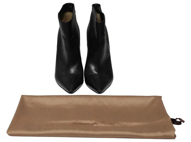 Botines con Cremallera Gianvito Rossi en Cuero Negro - vista 7