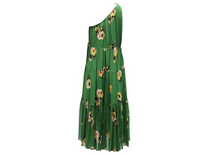 A.L.C EN.l.do. VESTIDO TENLEY Flroal Un Solo Hombro en Seda Verde - vista 2