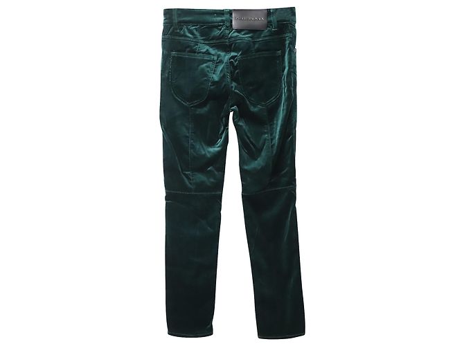 Pantalon Slim Fit Pierre Balmain en Velours Vert - vue 2