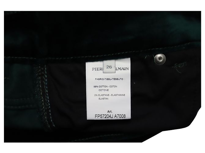Pantalon Slim Fit Pierre Balmain en Velours Vert - vue 4