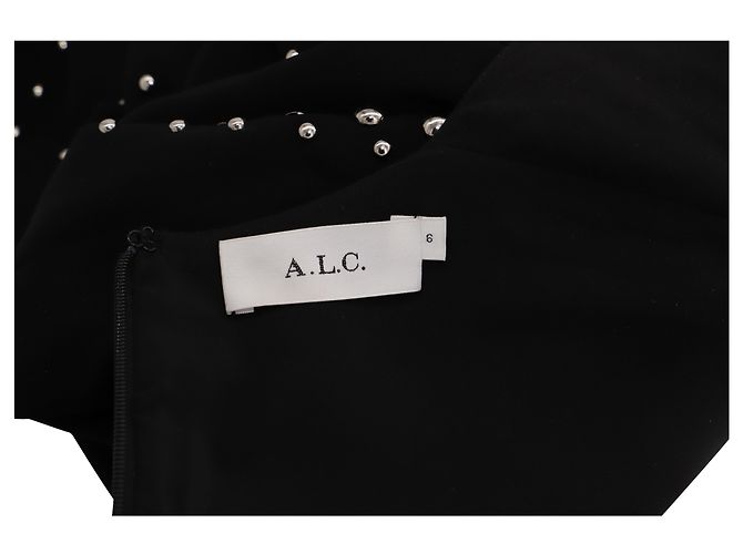 A.L.C Abito ALC Taraji Cutout con borchie in viscosa nera Nero - vista 3